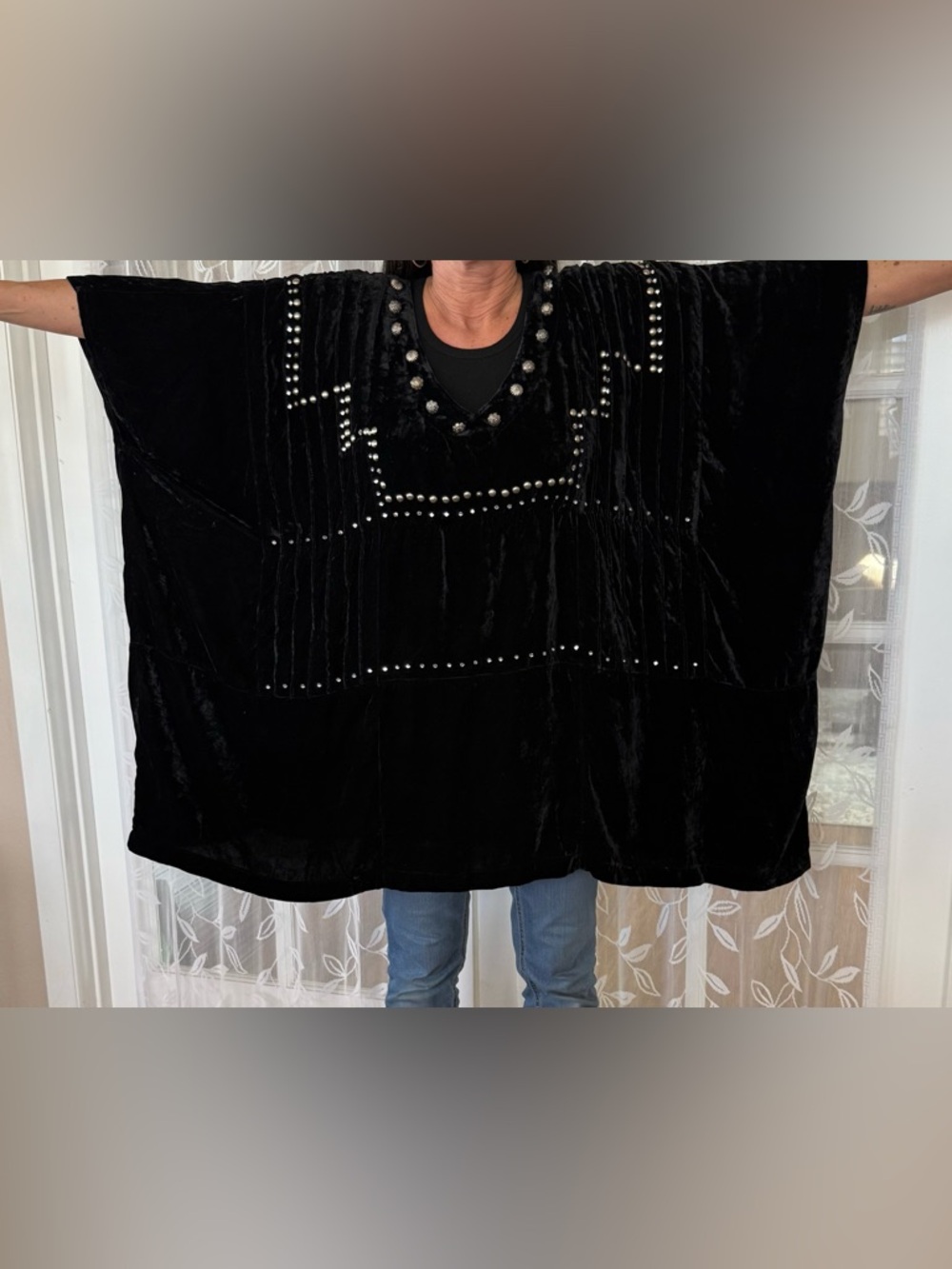 Double D Ranch Black Poncho - Picture 8 of 8